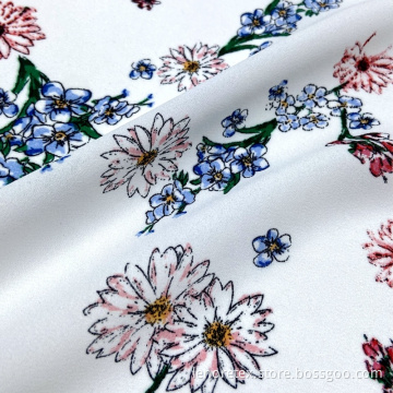 Polyester Vävd Moss Crepe Små blommig tryckt tyg